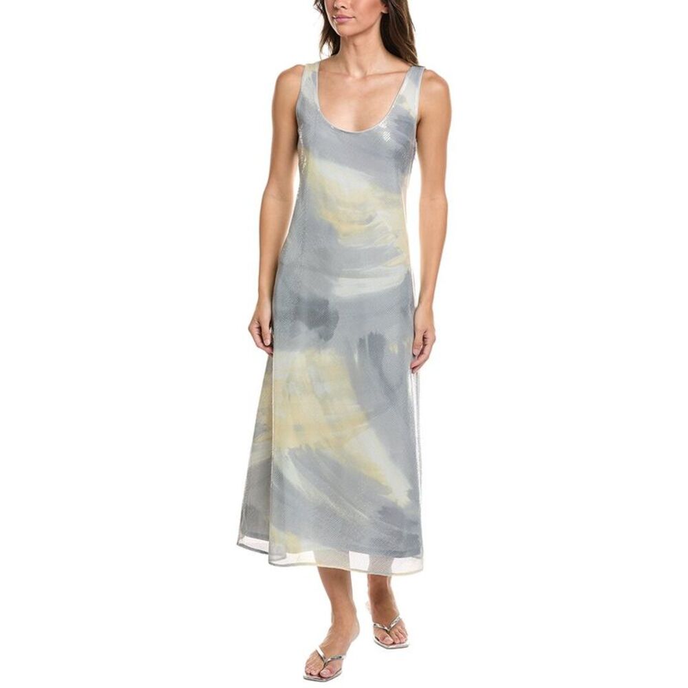 Kenneth Cole Womens Long Slip Dress, Yellow